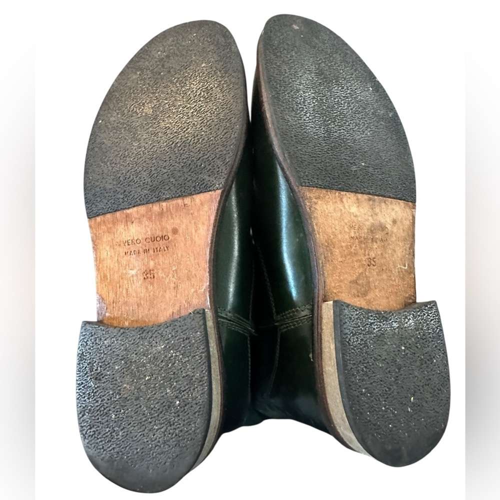 Vero Cuoio Italian Leather Dark Green Boots Size EU 35 / US 5 - Picture 6 of 7